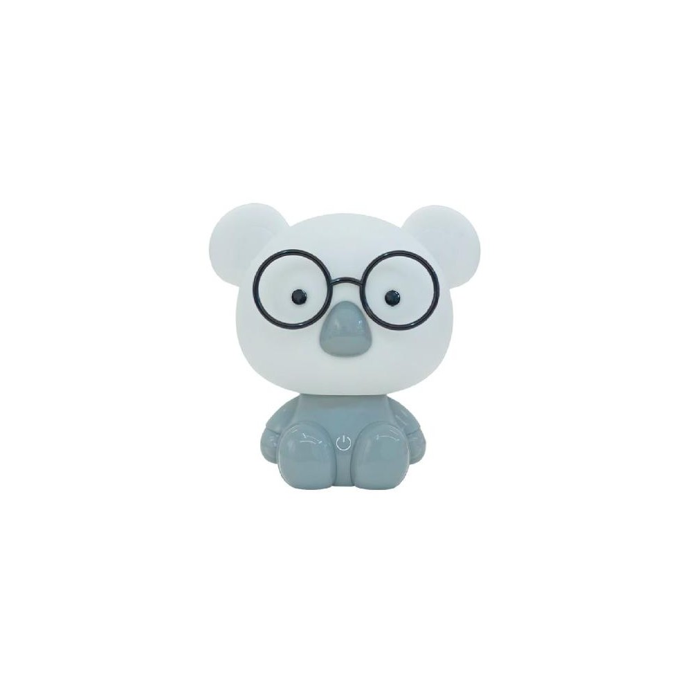 Lampada Koala LED con occhiali su fondo bianco