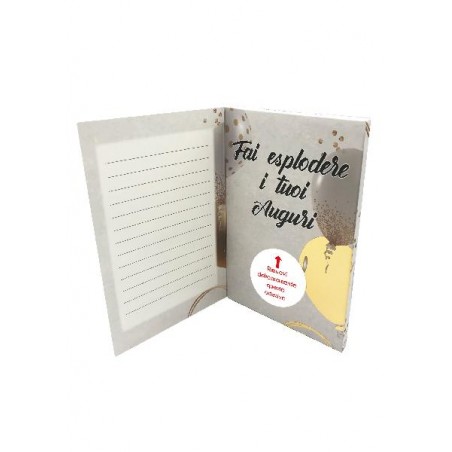 Interno biglietto Viva gli Sposi con frase “Fai esplodere i tuoi auguri”