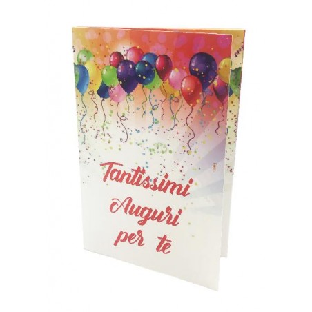 Copertina con palloncini colorati e scritta "Tantissimi Auguri per te"