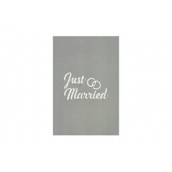 Copertina biglietto Just Married – Appena Sposate con scritta intagliata laser