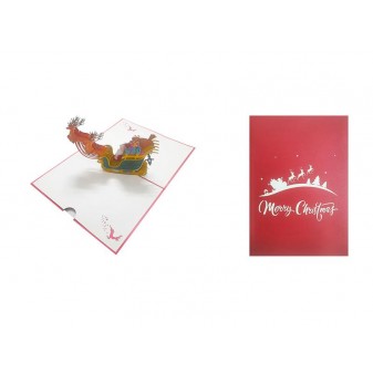 Copertina rossa con scritta Merry Christmas intagliata a laser in stile natalizio