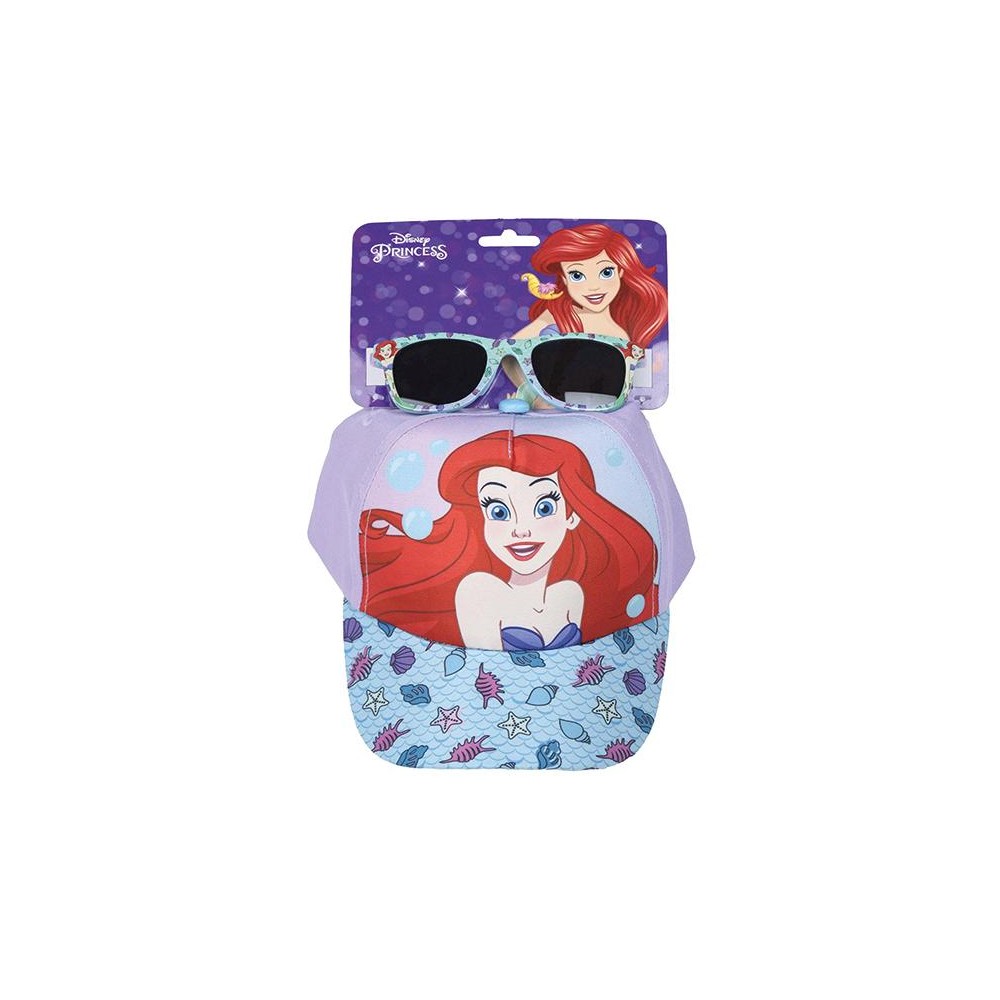 Set Occhiali da Sole e Cappello Ariel – Accessori Disney per bambine con protezione UV 100%.