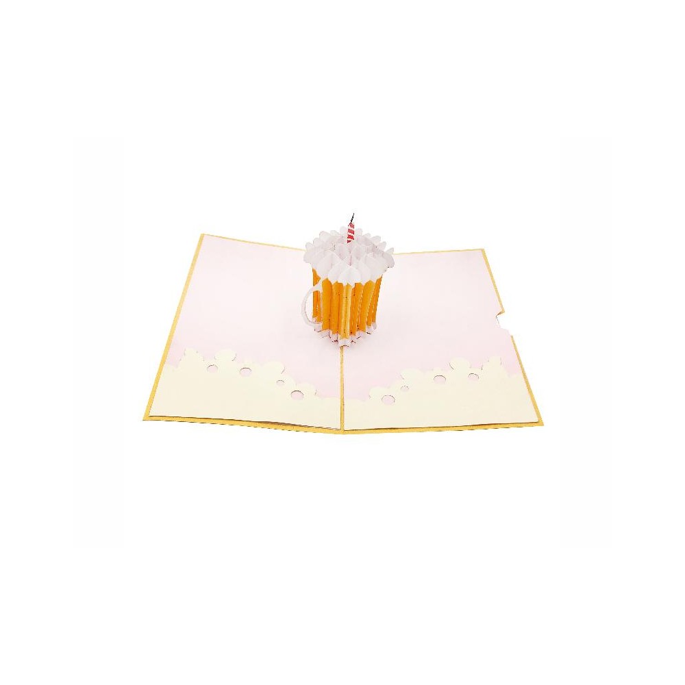 Biglietto di compleanno pop-up con boccale di birra 3D