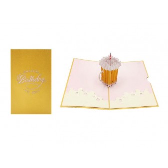 Copertina biglietto “Happy Birthday to You” su sfondo dorato