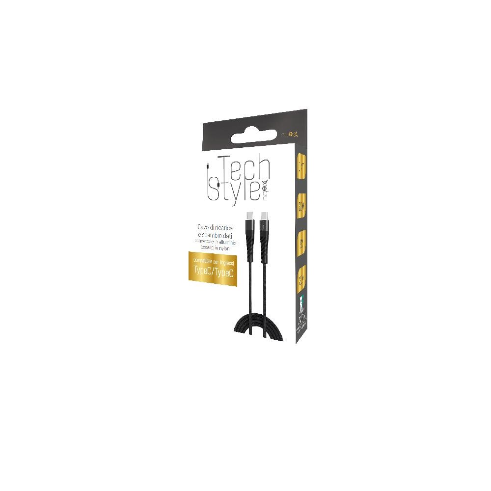Confezione Cavo Tech Style USB Type-C, ricarica rapida 20W, 1 metro
