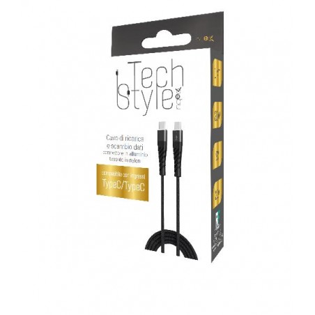 Confezione Cavo Tech Style USB Type-C, ricarica rapida 20W, 1 metro