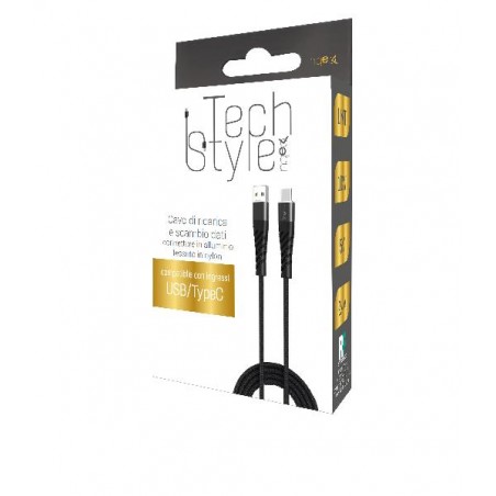 Confezione Tech Style con cavo USB to Type-C 1m, ricarica dati 10W