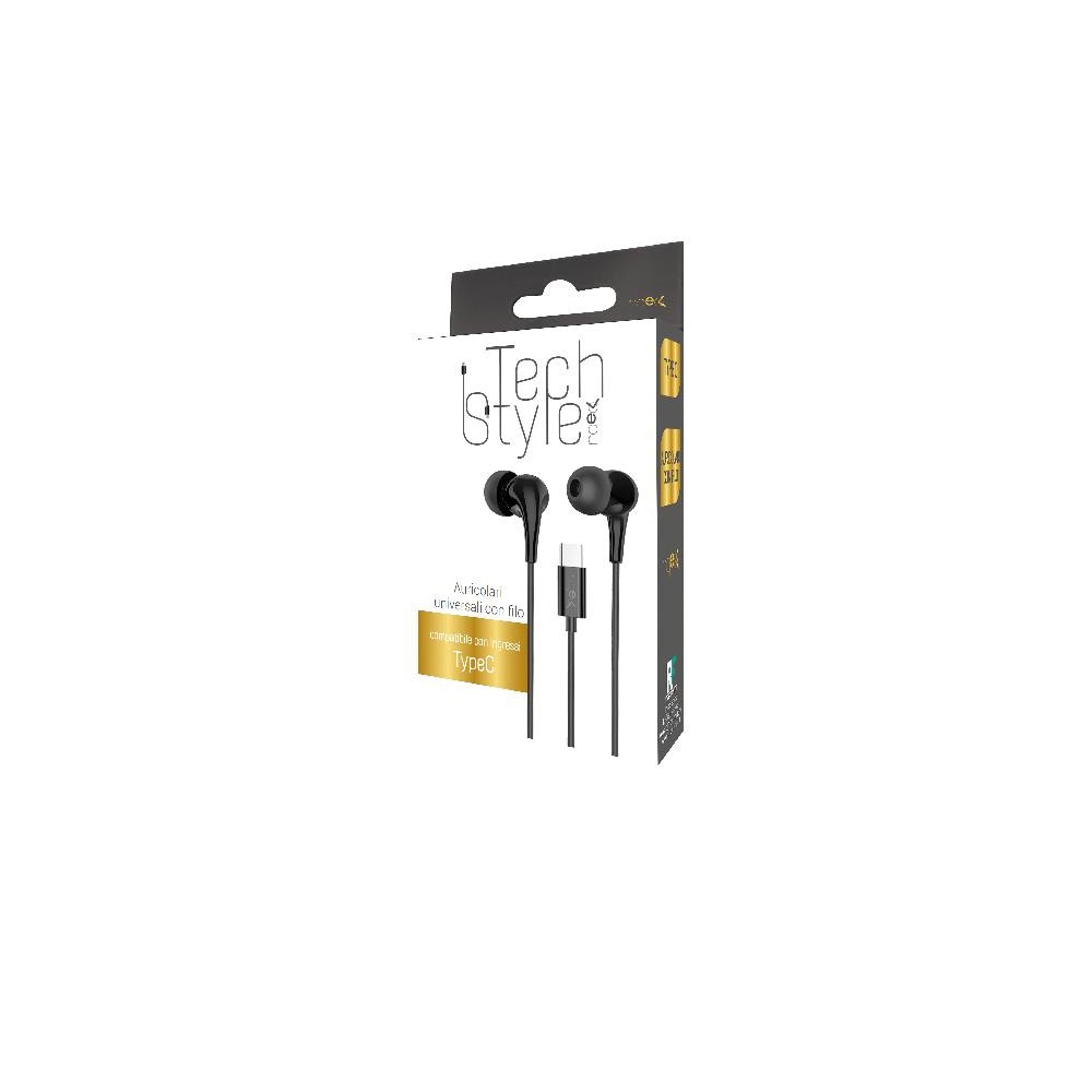 Confezione auricolari con filo Tech Style attacco Type-C