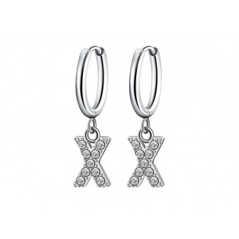 Orecchini iniziale X in argento con zirconi – eleganti, originali e anallergici