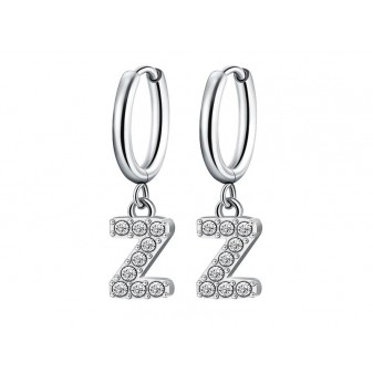 Orecchini con lettera Z in argento e zirconi – eleganti, simbolici e anallergici