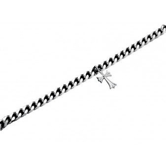 Catena uomo in acciaio con croce – 50 cm, maglia Cuba, elegante e simbolica