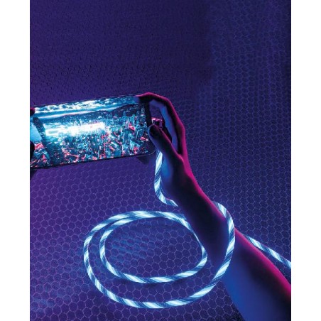 Cavo acceso con effetto LED multicolore in ricarica