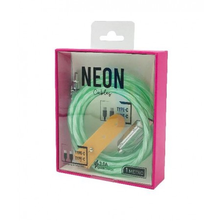 Cavo Type-C a Type-C Neon Multicolor 1 metro confezionato
