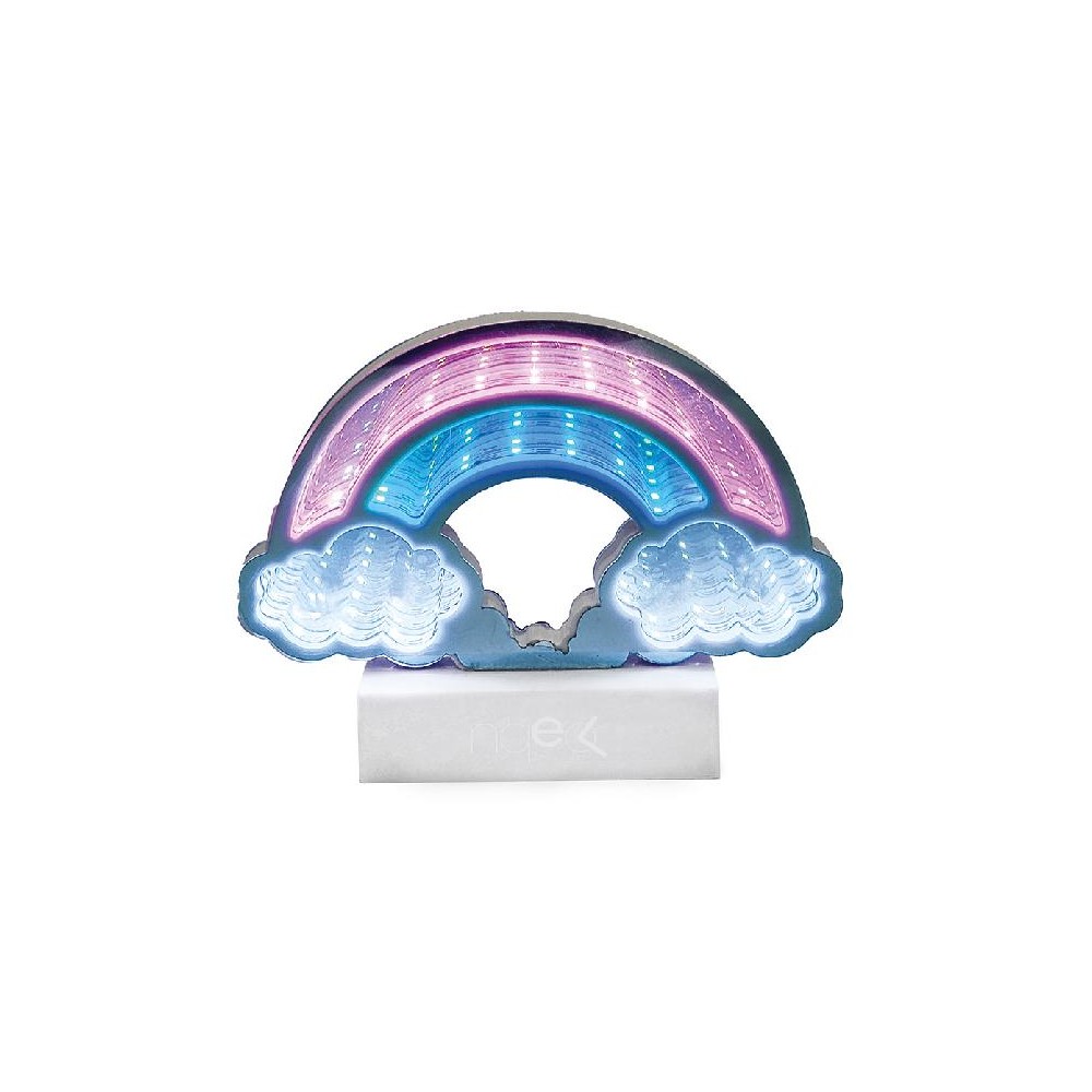 Lampada LED Arcobaleno 3D Tunnel accesa, con nuvole e luce multicolore