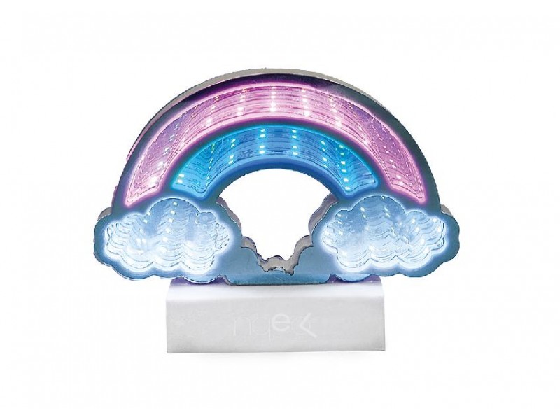 Lampada LED Arcobaleno 3D Tunnel accesa, con nuvole e luce multicolore