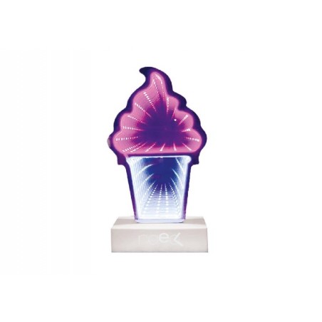 Lampada LED Gelato 3D Tunnel accesa con effetto specchio infinito