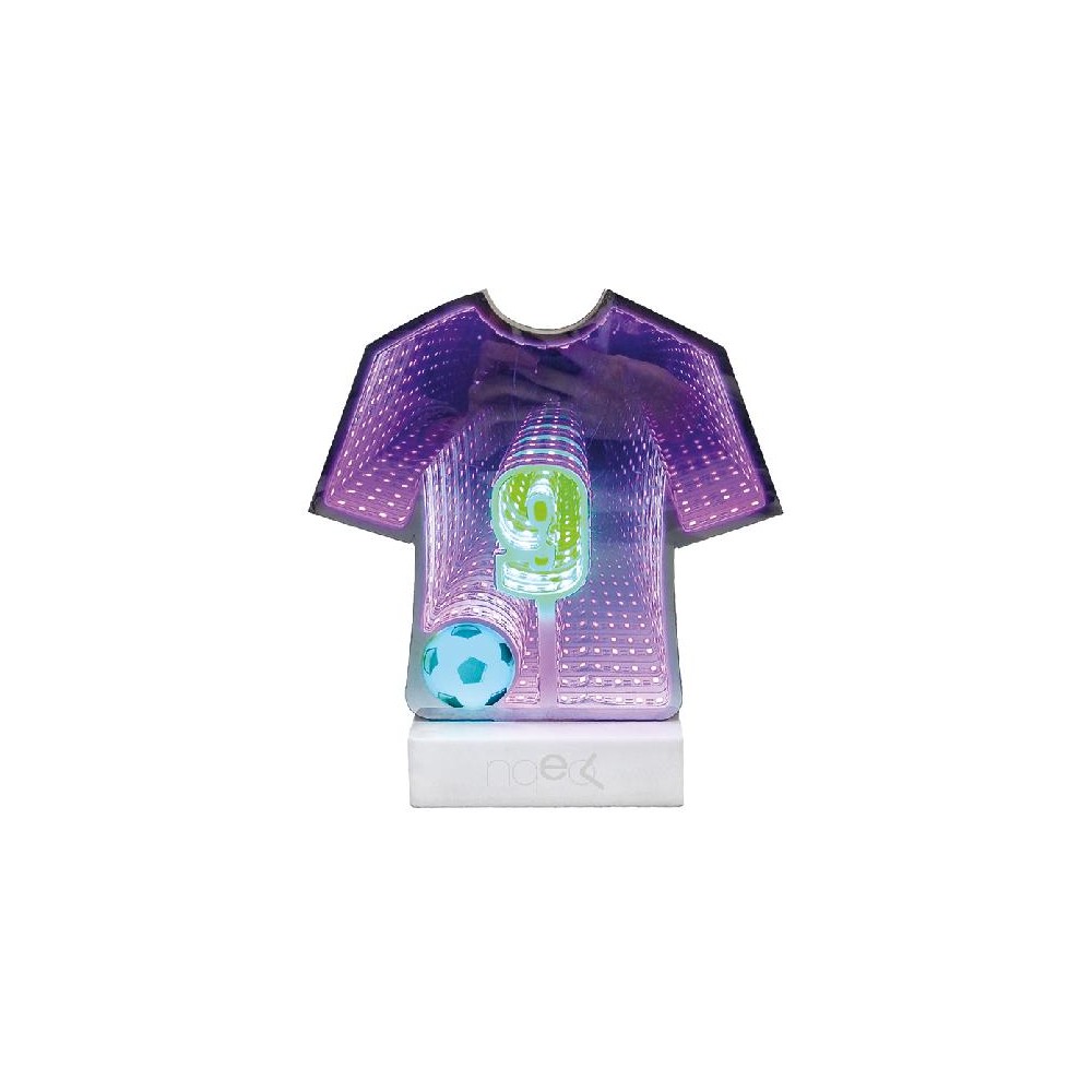 Lampada LED effetto tunnel 3D a forma di maglia da calcio con pallone, accesa