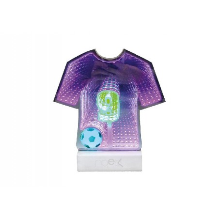 Lampada LED effetto tunnel 3D a forma di maglia da calcio con pallone, accesa