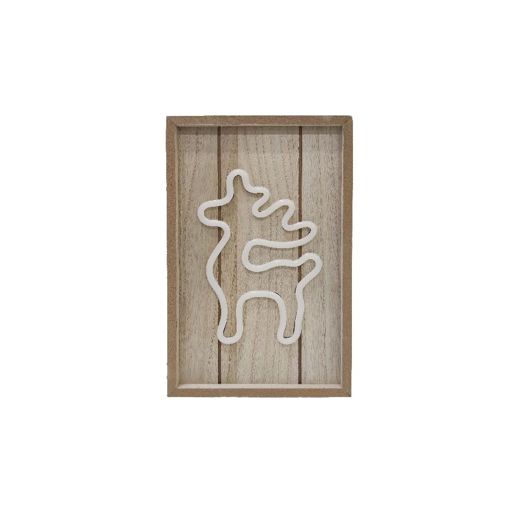 Silhouette di renna illuminata su pannello Wood Lamp verticale
