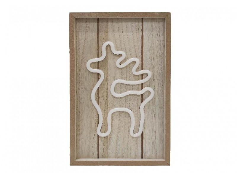 Silhouette di renna illuminata su pannello Wood Lamp verticale
