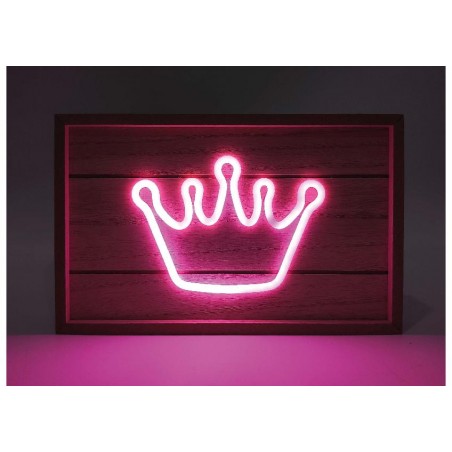 Lampada decorativa da parete in legno con sagoma corona spenta