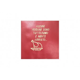 Biglietto Auguri Generico Grigliata Mista rosso con frase ironica