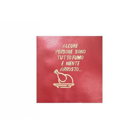 Biglietto Auguri Generico Grigliata Mista rosso con frase ironica