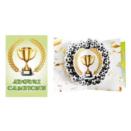Biglietto per sportivi con effetto pop-up e tasca regalo