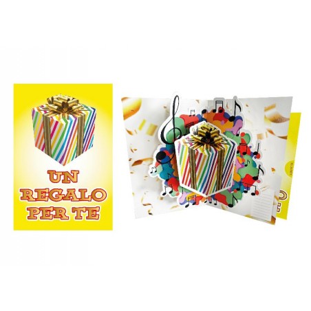 Biglietto di auguri generico con sorpresa 3D colorata e tasca interna