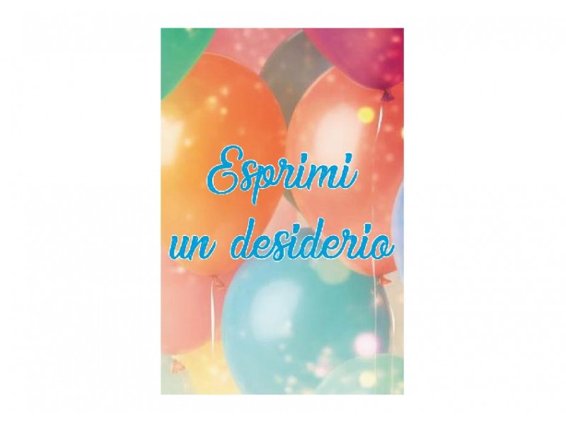 Biglietto esplosivo Esprimi un desiderio con palloncini colorati