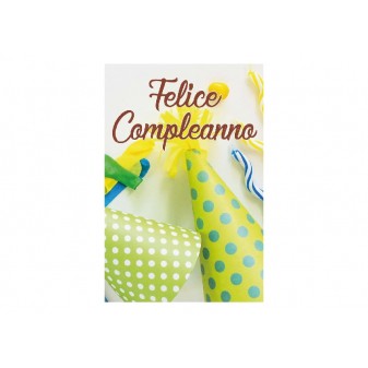 Biglietto esplosivo Felice Compleanno con cappellini verdi