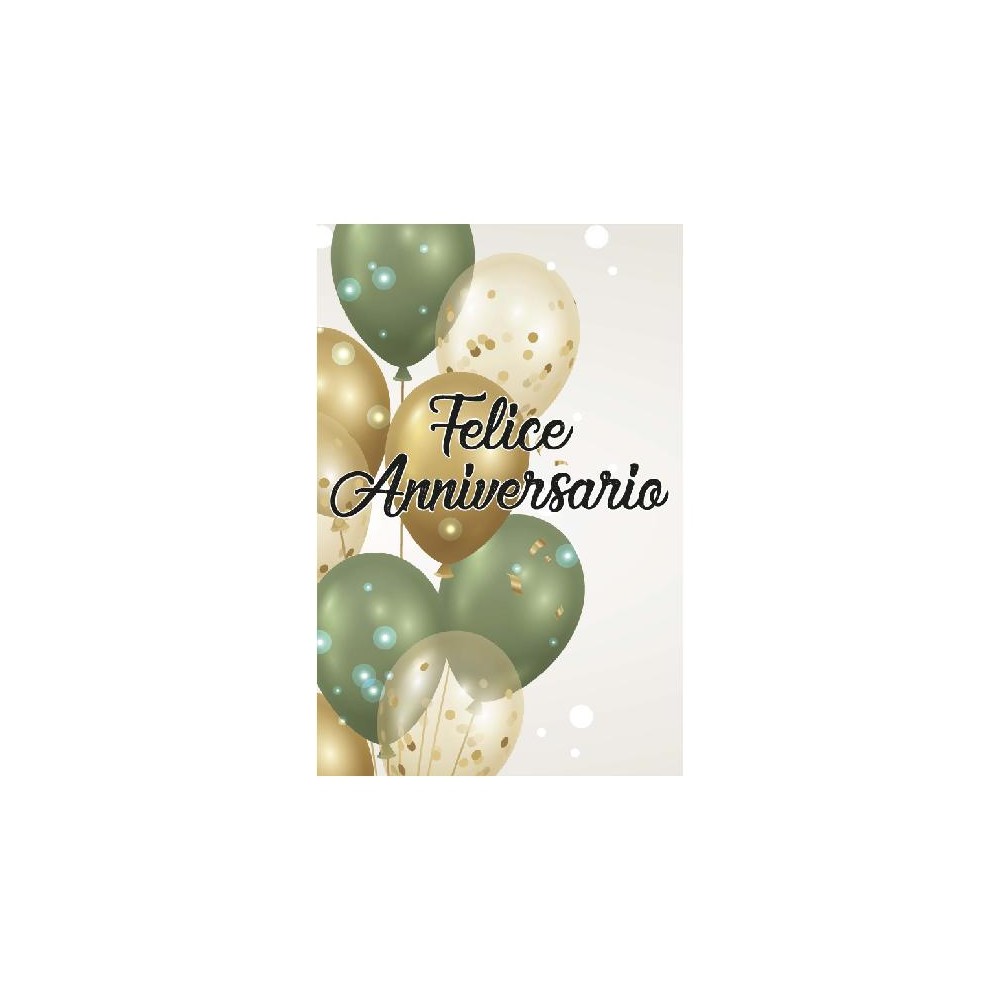 Biglietto Felice Anniversario con palloncini eleganti