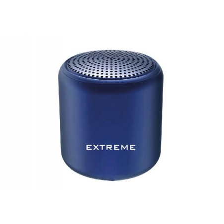 Mini speaker Bluetooth blu NelQuieOra con corpo cilindrico e griglia acustica superiore