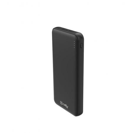 Power bank nero Celly da 10000 mAh con 2 USB + Type-C