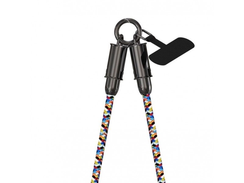 Cordino Tech Style Multicolor con cavo USB-C integrato e doppio connettore nascosto