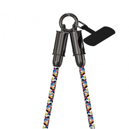 Cordino Tech Style Multicolor con cavo USB-C integrato e doppio connettore nascosto