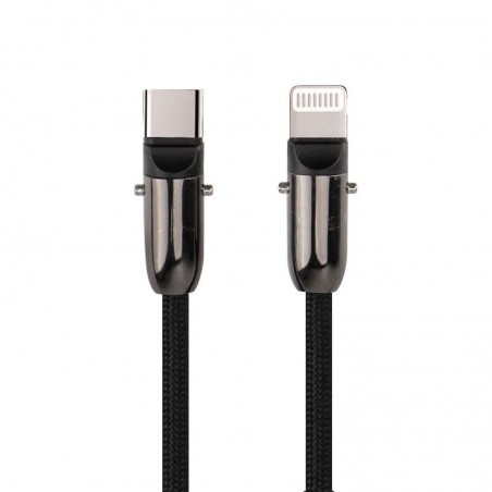 Connettori USB-C e Lightning in metallo nero, resistenti e raffinati