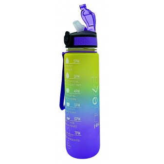 Borraccia Motivazionale 1L Multicolore – Tappo ermetico antigoccia con guarnizione in silicone