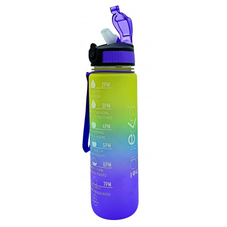 Borraccia Motivazionale 1L Multicolore – Tappo ermetico antigoccia con guarnizione in silicone