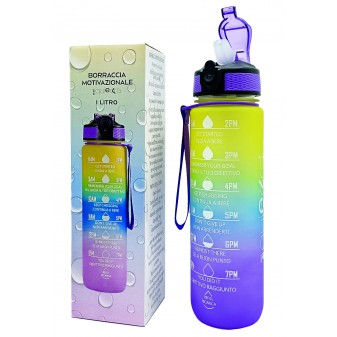 Borraccia Motivazionale 1L Multicolore – Design ergonomico e confezione regalo