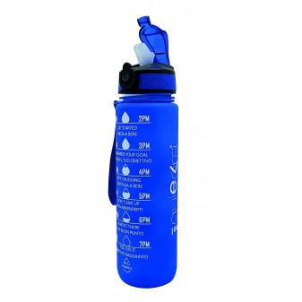 Borraccia Motivazionale 1L Blu – Tappo ermetico antigoccia con guarnizione in silicone