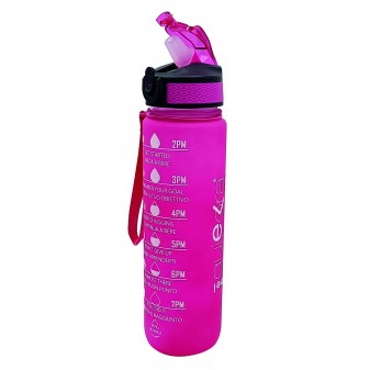 Borraccia Motivazionale 1L Rosa – Tappo ermetico antigoccia con guarnizione in silicone