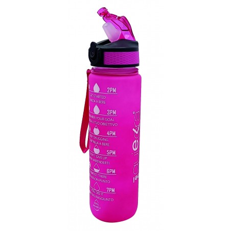 Borraccia Motivazionale 1L Rosa – Tappo ermetico antigoccia con guarnizione in silicone