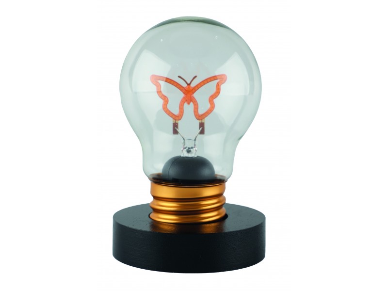 lampadina decorativa LED Farfalla con base nera e attacco oro, design elegante Lamp-Adina's NelQuieOra