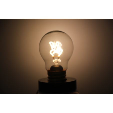 Lampadina LED Pace accesa con luce calda, LED interno a forma di mano con segno di pace, Lamp-Adina's NelQuieOra