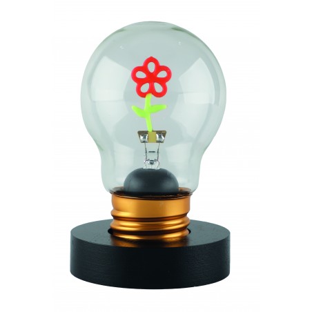 Lampadina decorativa LED Fiore con base nera e attacco oro, LED rosso e verde a forma di fiore, Lamp-Adina's NelQuieOra