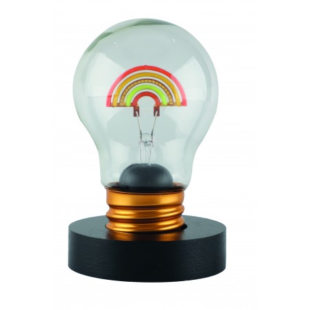Vista frontale della lampadina decorativa LED con arcobaleno acceso – Lamp-Adina's di NelQuieOra