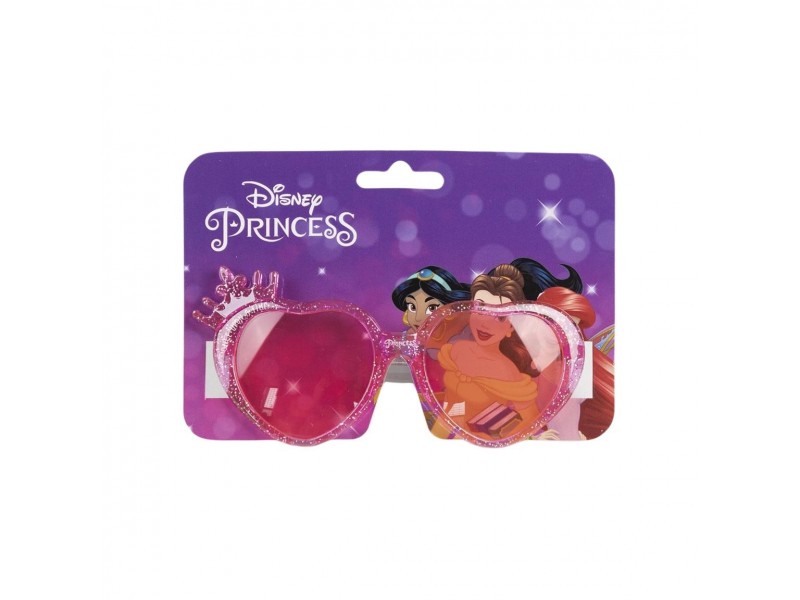 Confezione originale Disney Princess con occhiali rosa glitterati e principesse Belle e Jasmine