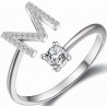 Anello Lettera M con Zirconi Cubici – Soul Gioielli