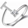 Anello Lettera T con Zirconi Cubici – Soul Gioielli